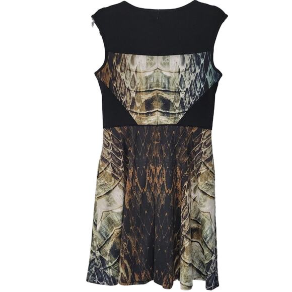 Vince Camuto Dress Sleeveless Fit & Flare Snake Print Black Size 6 - Picture 2 of 4